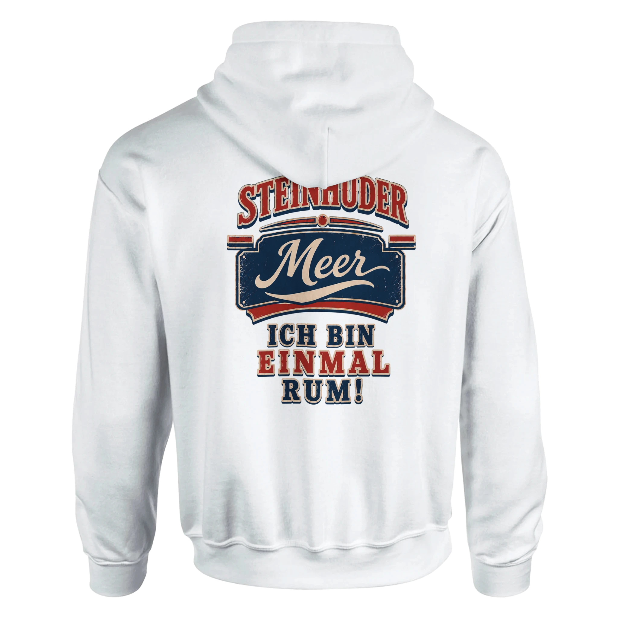 Hoodie in Weiß mit Motiv „Ich bin einmal rum“
