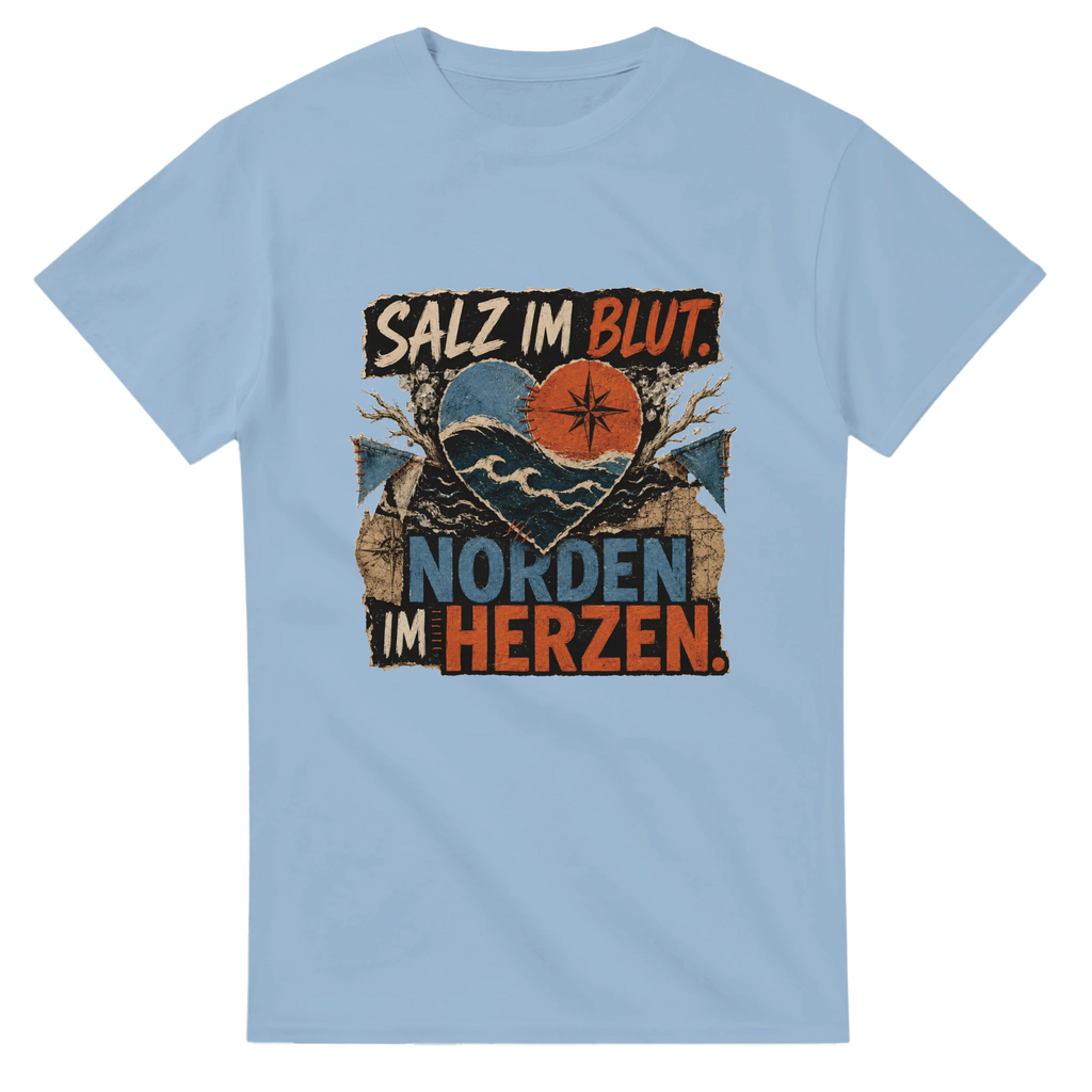T-Shirt in Natur mit Motiv „Salz im Blut Norden im Herzen“