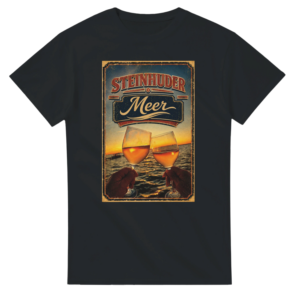 T-Shirt in Weiß mit Motiv „Stößchen bei Sunset“