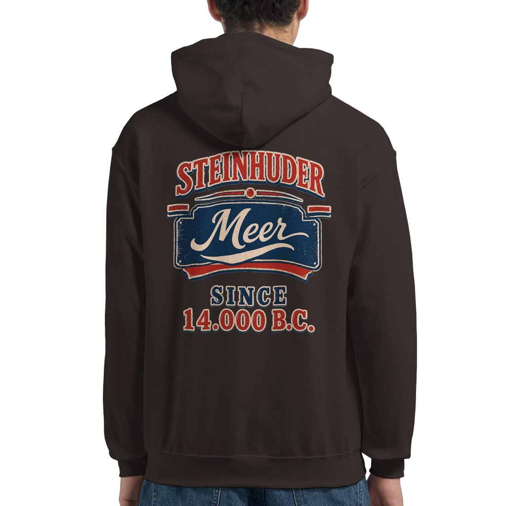 Hoodie in Aschgrau mit Motiv „Since 14.000 B.C.“