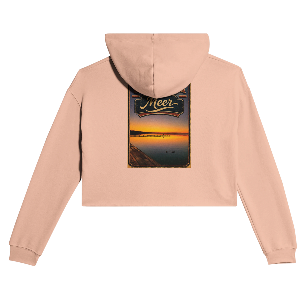 Damen-Hoodie in Pfirsich mit Motiv „Steg an der Planke“