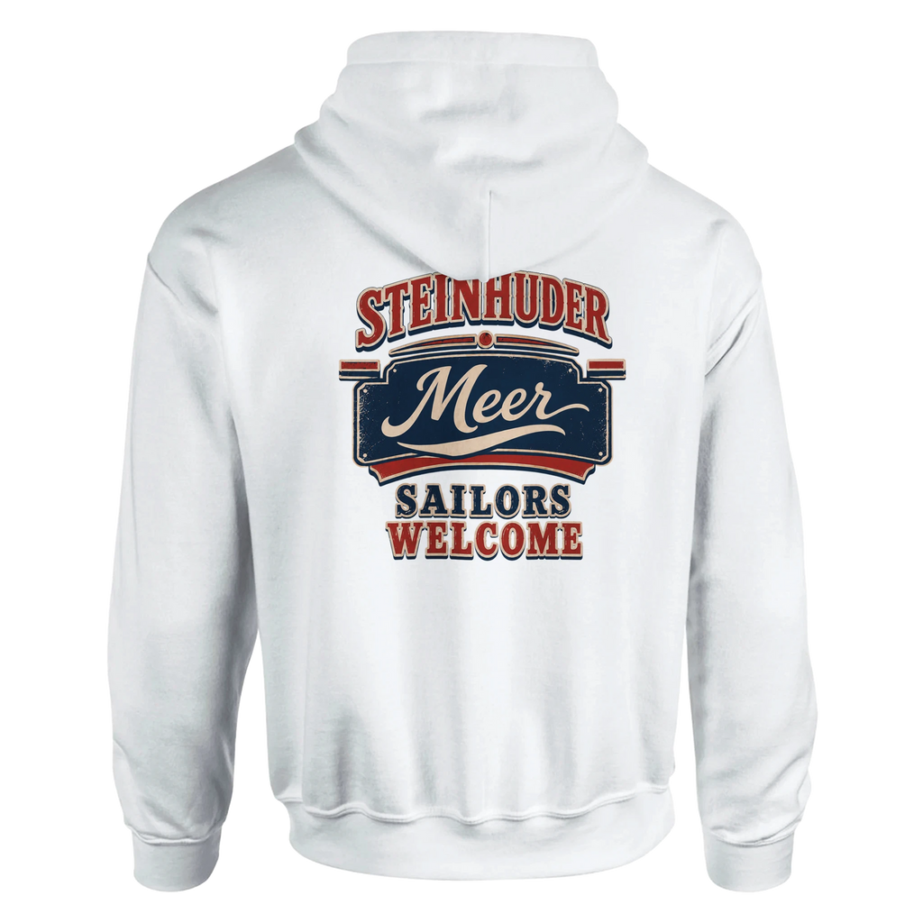 Hoodie in Sand mit Motiv „Sailors Welcome“