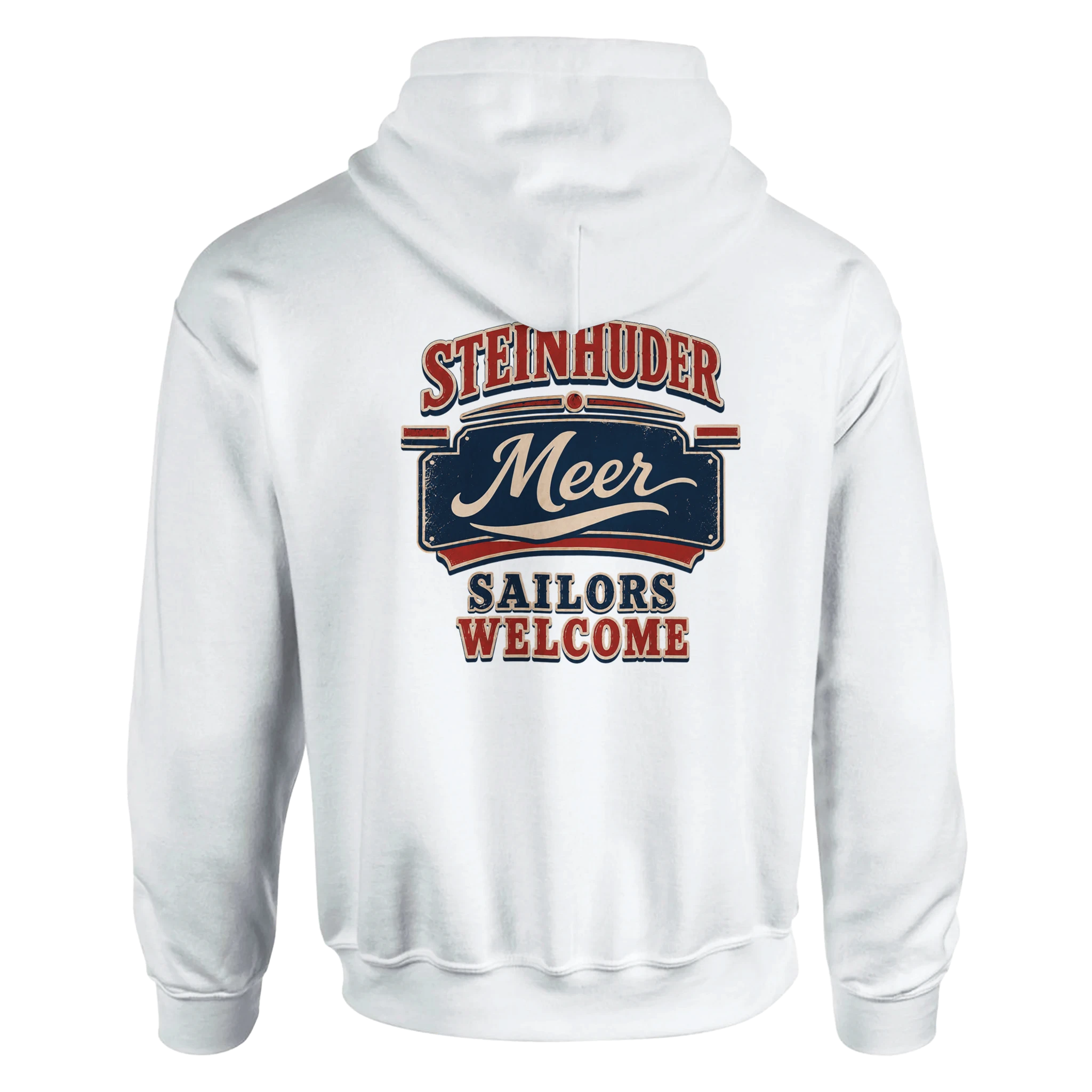 Hoodie in Sand mit Motiv „Sailors Welcome“
