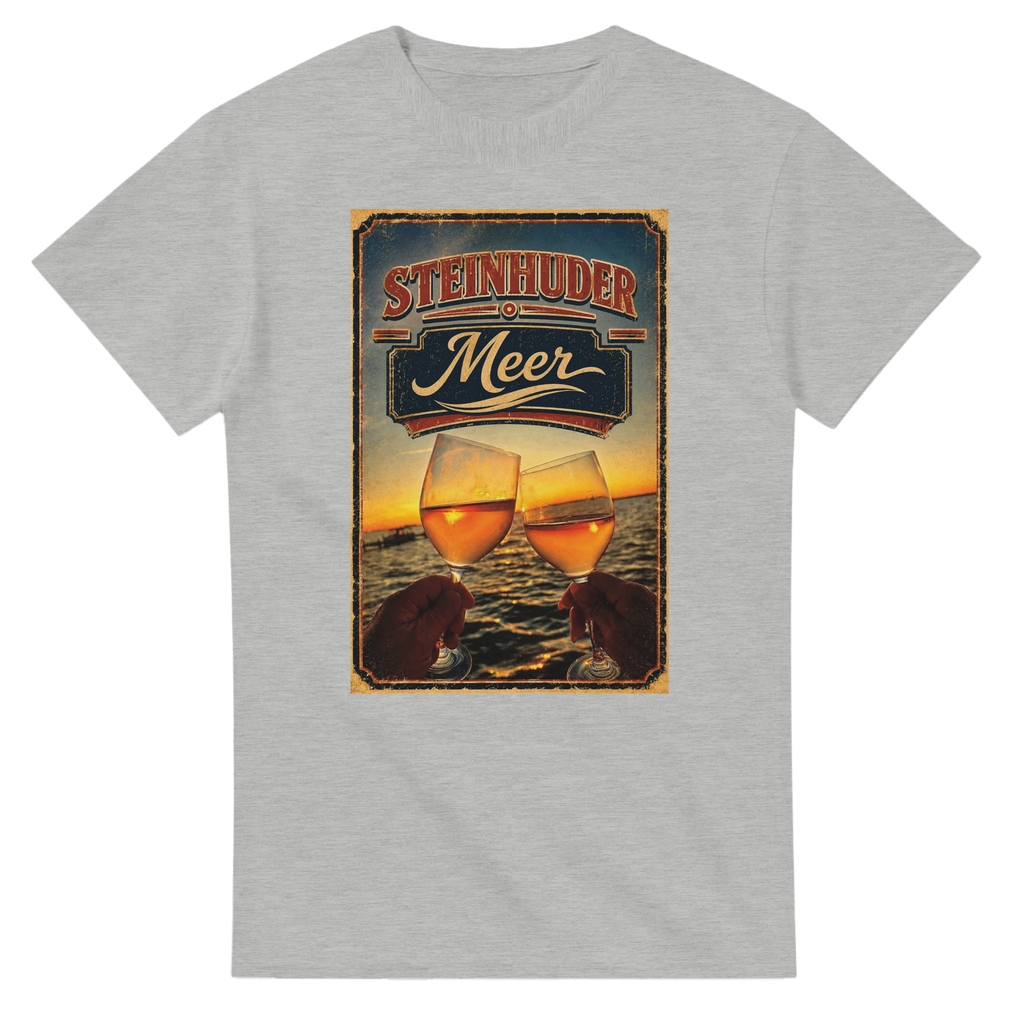 T-Shirt in Weiß mit Motiv „Stößchen bei Sunset“