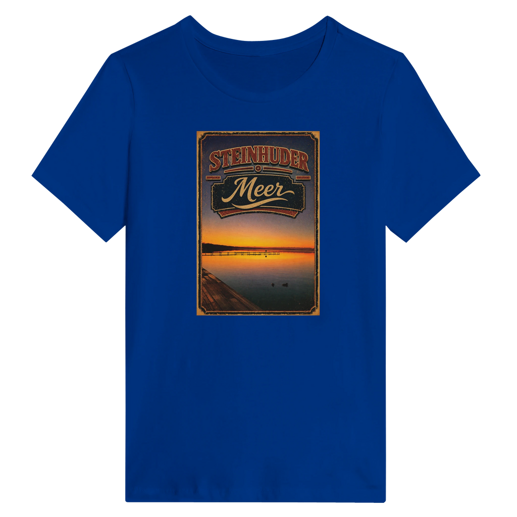 Damen-T-Shirt in Zitronengelb mit Motiv „Steg an der Planke“