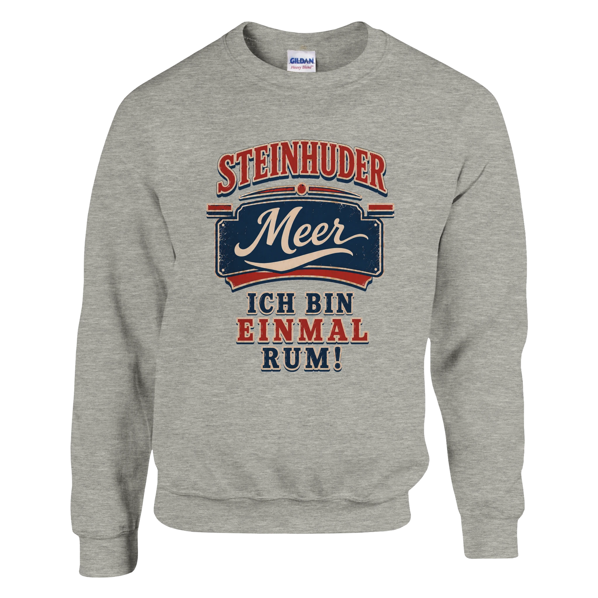 Pullover in Weiß mit Motiv „Ich bin einmal rum“