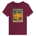 Damen-T-Shirt in Weiß mit Motiv „Segler am Steinhuder Meer beim Sunset“