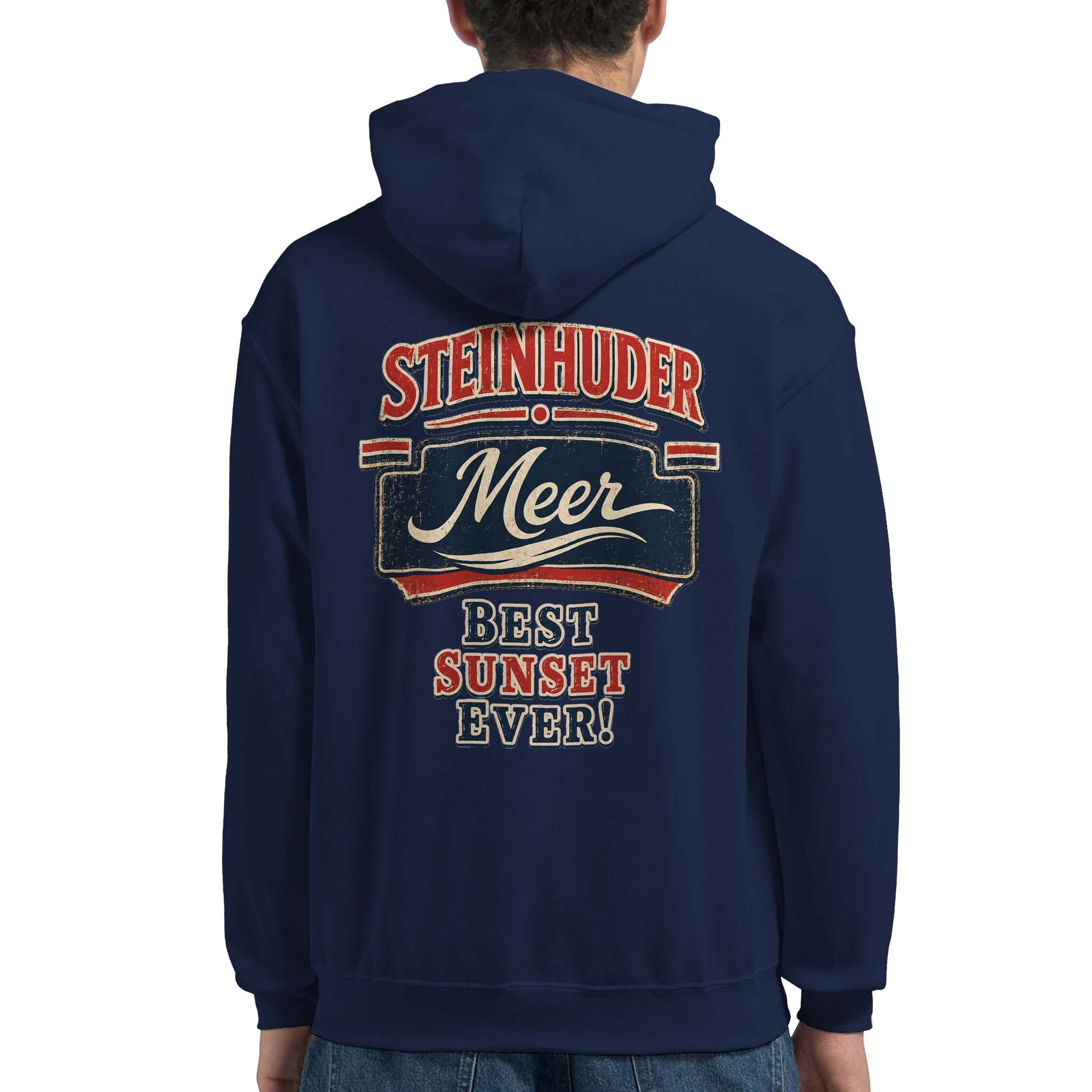 Hoodie in Weiß mit Motiv „Best Sunset ever!“