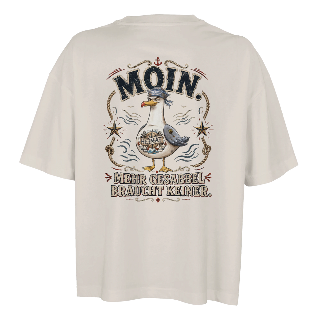 Damen-T-Shirt in Weiß mit Motiv „Mehr Gesabbel braucht keiner“