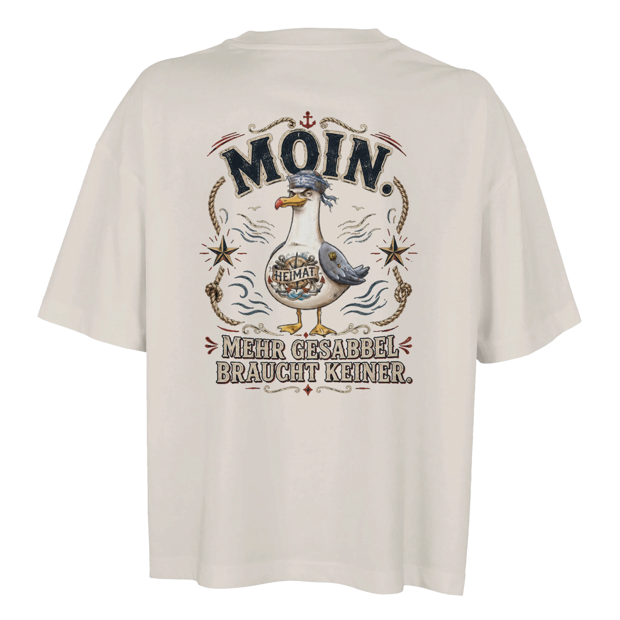 Damen-T-Shirt in Weiß mit Motiv „Mehr Gesabbel braucht keiner“