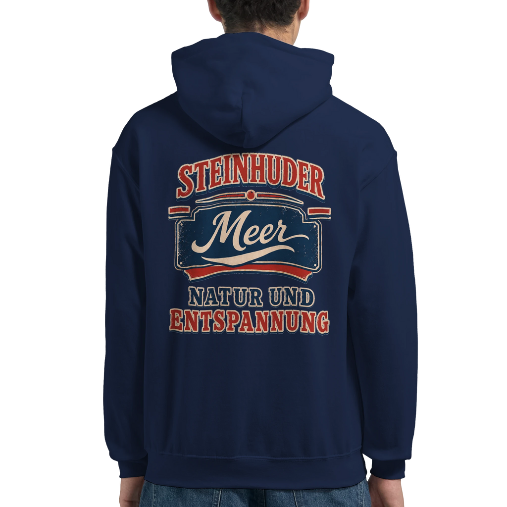 Hoodie in Weiß mit Motiv „Natur und Entspannung am Steinhuder Meer“
