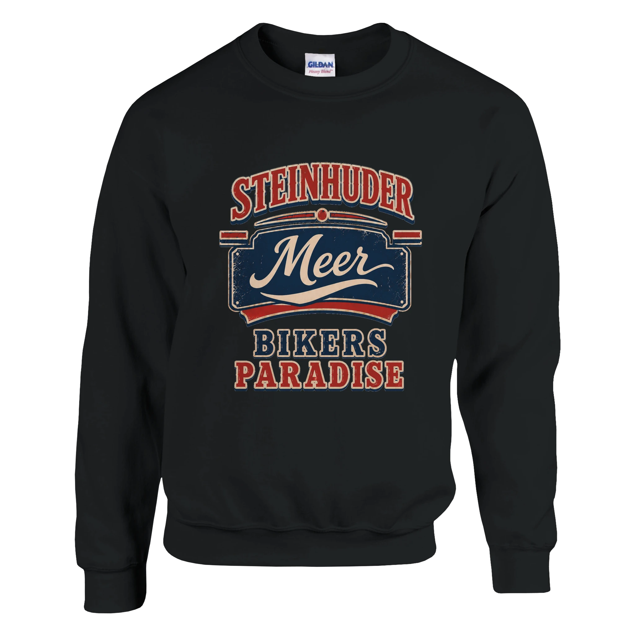 Pullover in Weiß mit Motiv „Bikers Paradise“