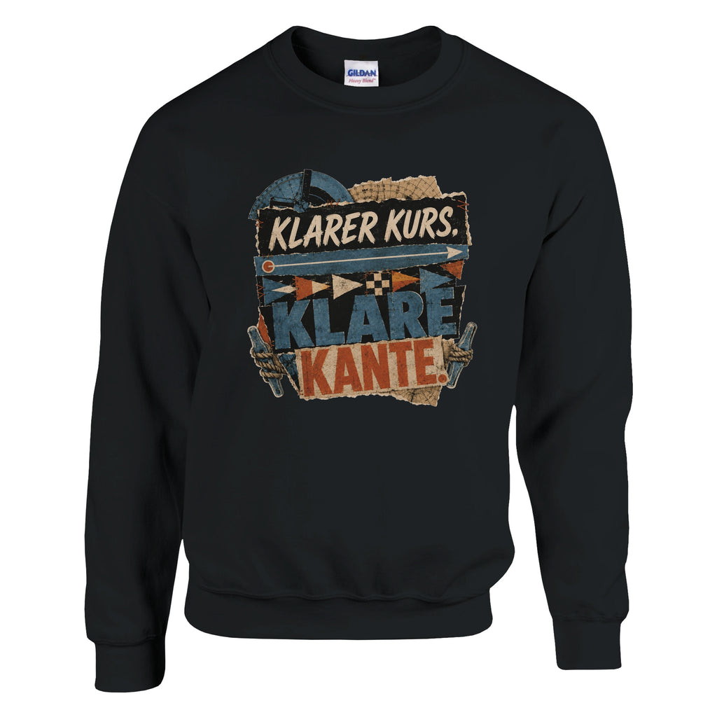 Pullover in Weiß mit Motiv „Klarer Kurs. Klare Kante.“