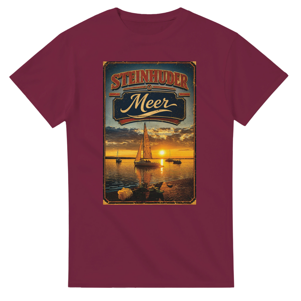 T-Shirt in Natur mit Motiv „White Night am Wilhelmstein mit Sonnenuntergang“