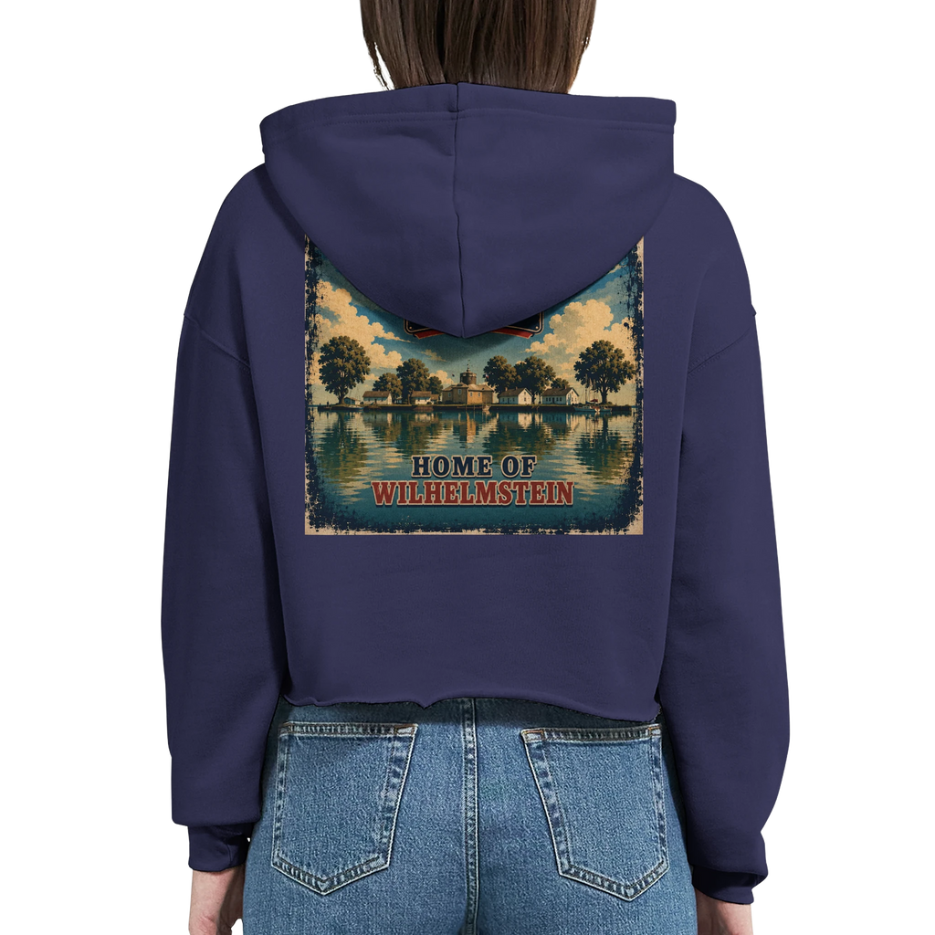 Damen-Hoodie in Weiß mit Motiv „Insel Wilhelmstein“