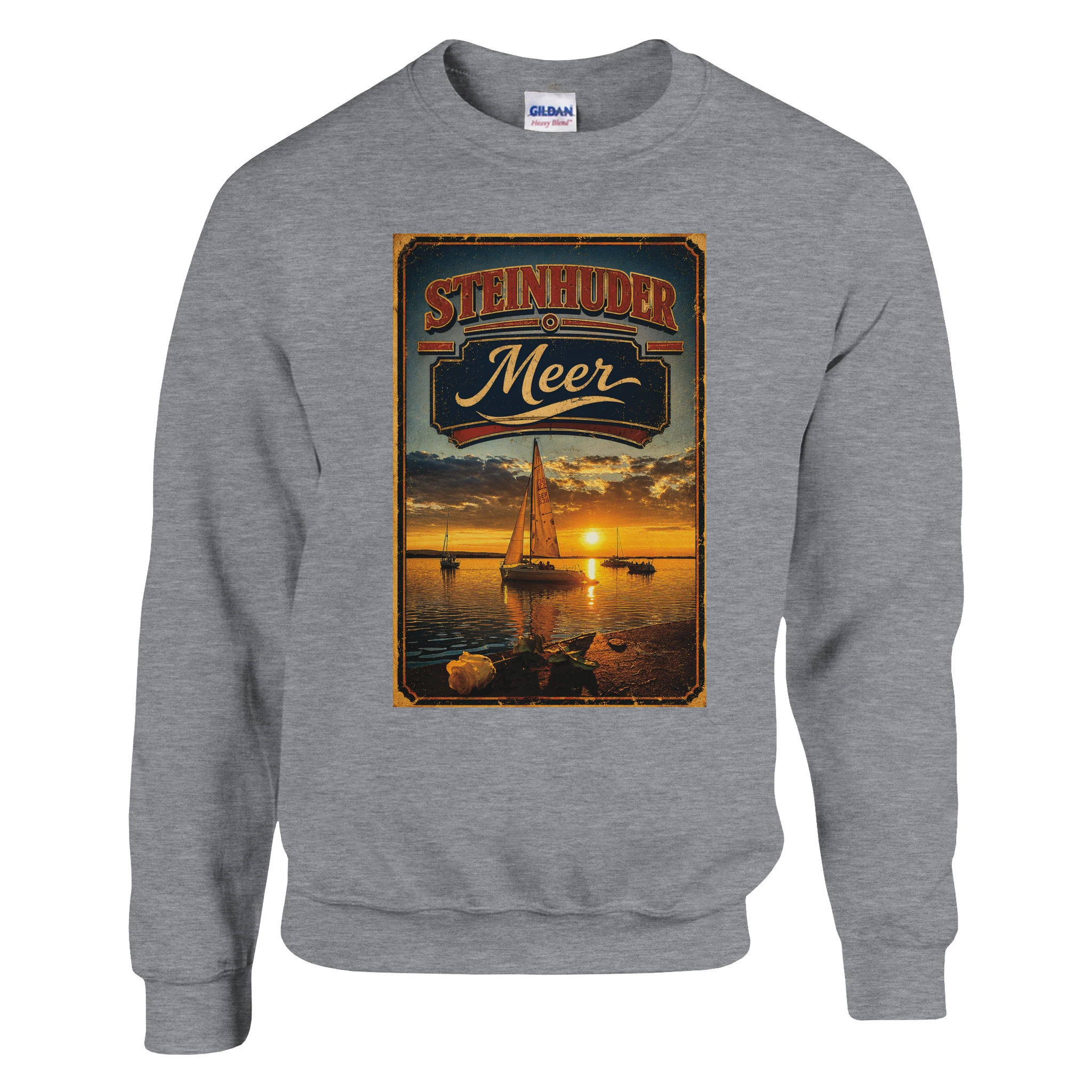 Pullover in Weiß mit Motiv „White Night am Wilhelmstein mit Sunset“