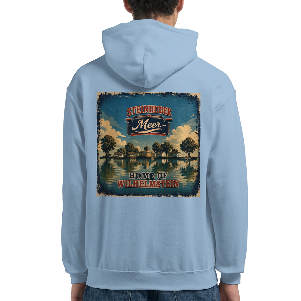 Hoodie in Weiß mit Motiv „Insel Wilhelmstein“