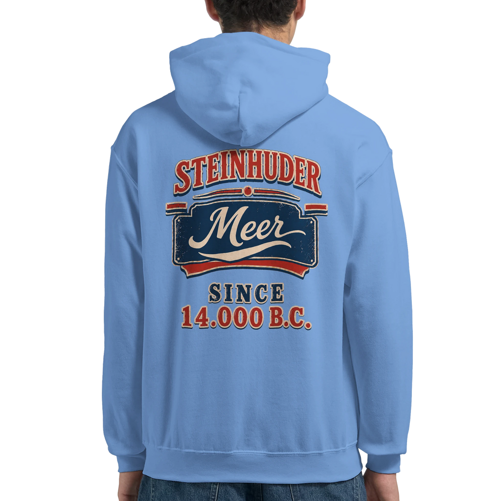 Hoodie in Aschgrau mit Motiv „Since 14.000 B.C.“