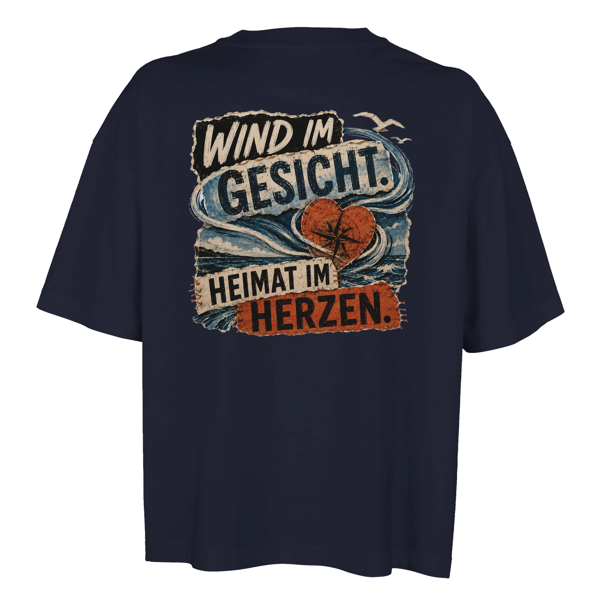 Damen-T-Shirt in Hellgelb mit Motiv „Wind im Gesicht. Heimat im Herzen.“