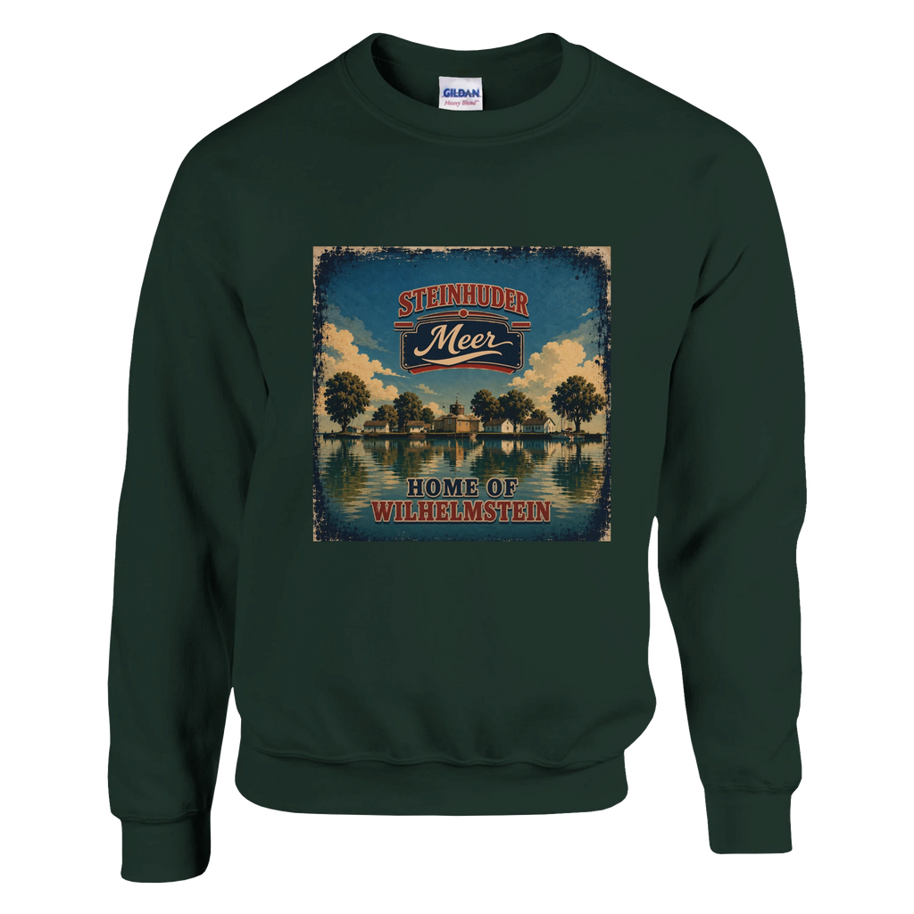 Pullover in Aschgrau mit Motiv „Insel Wilhelmstein“