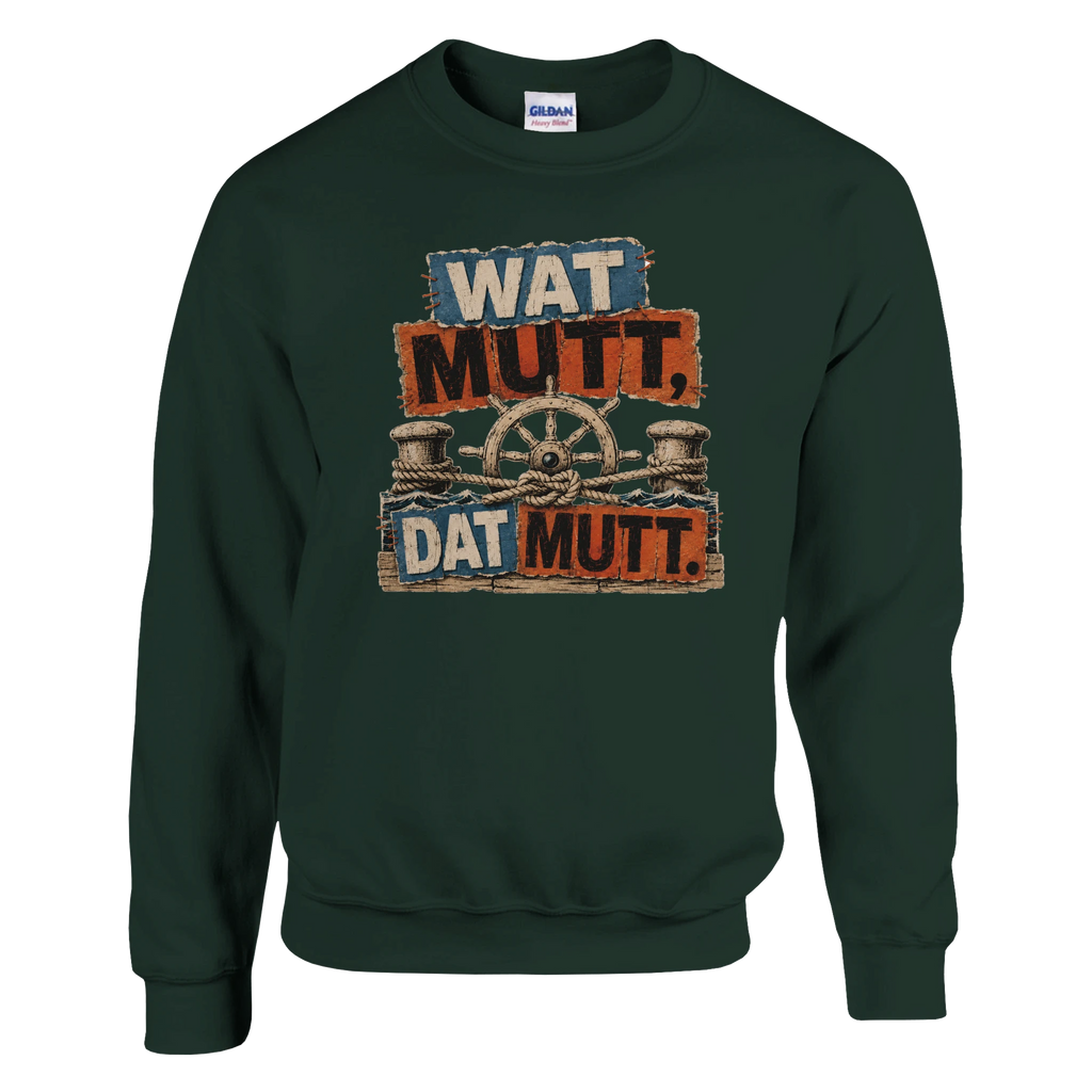 Pullover in Hellrosa mit Motiv „Wat Mutt, Dat Mutt.“