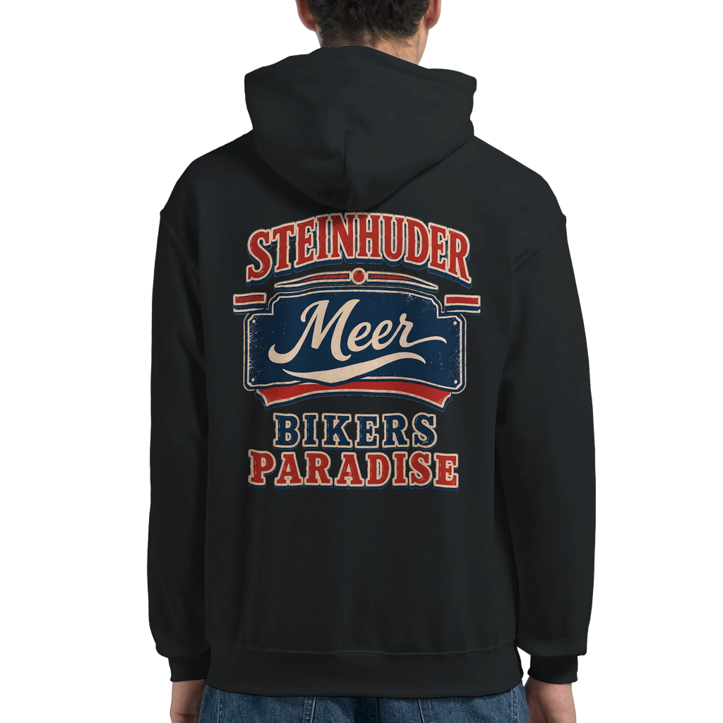 Hoodie in Aschgrau mit Motiv „Bikers Paradise“