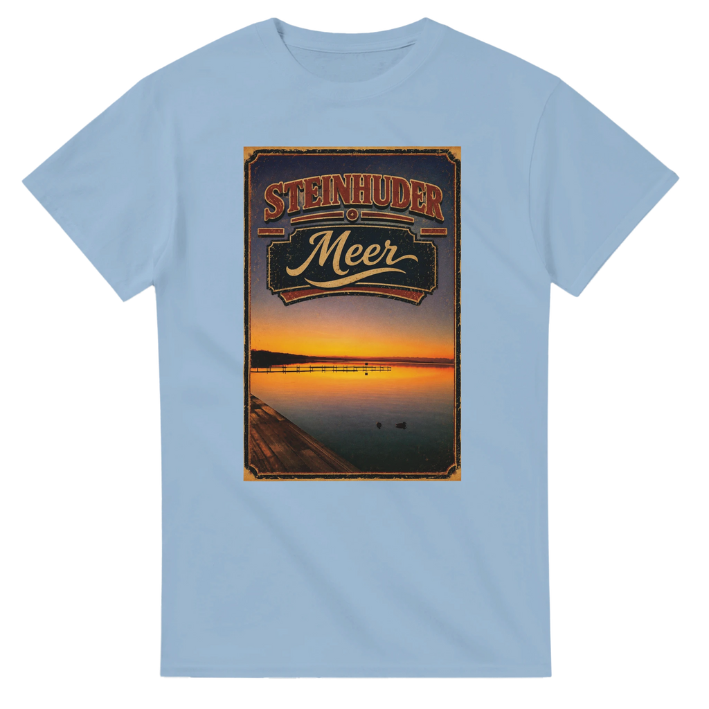 T-Shirt in Weiß mit Motiv „Steg an der Planke“