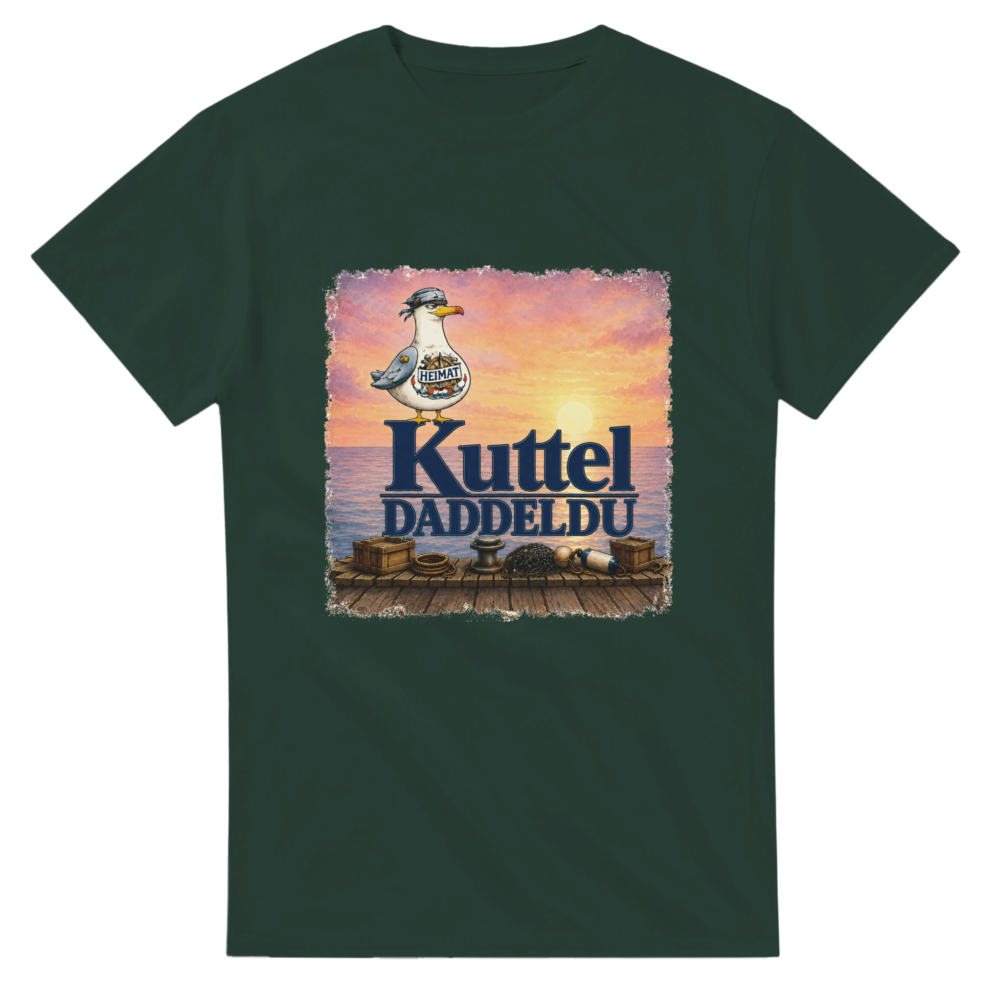 T-Shirt in Weiß mit Motiv „Kuttel Daddeldu“