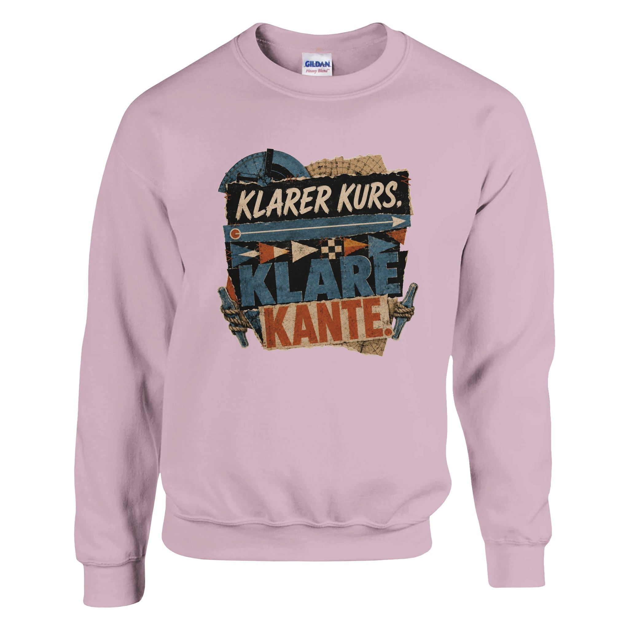 Pullover in Weiß mit Motiv „Klarer Kurs. Klare Kante.“