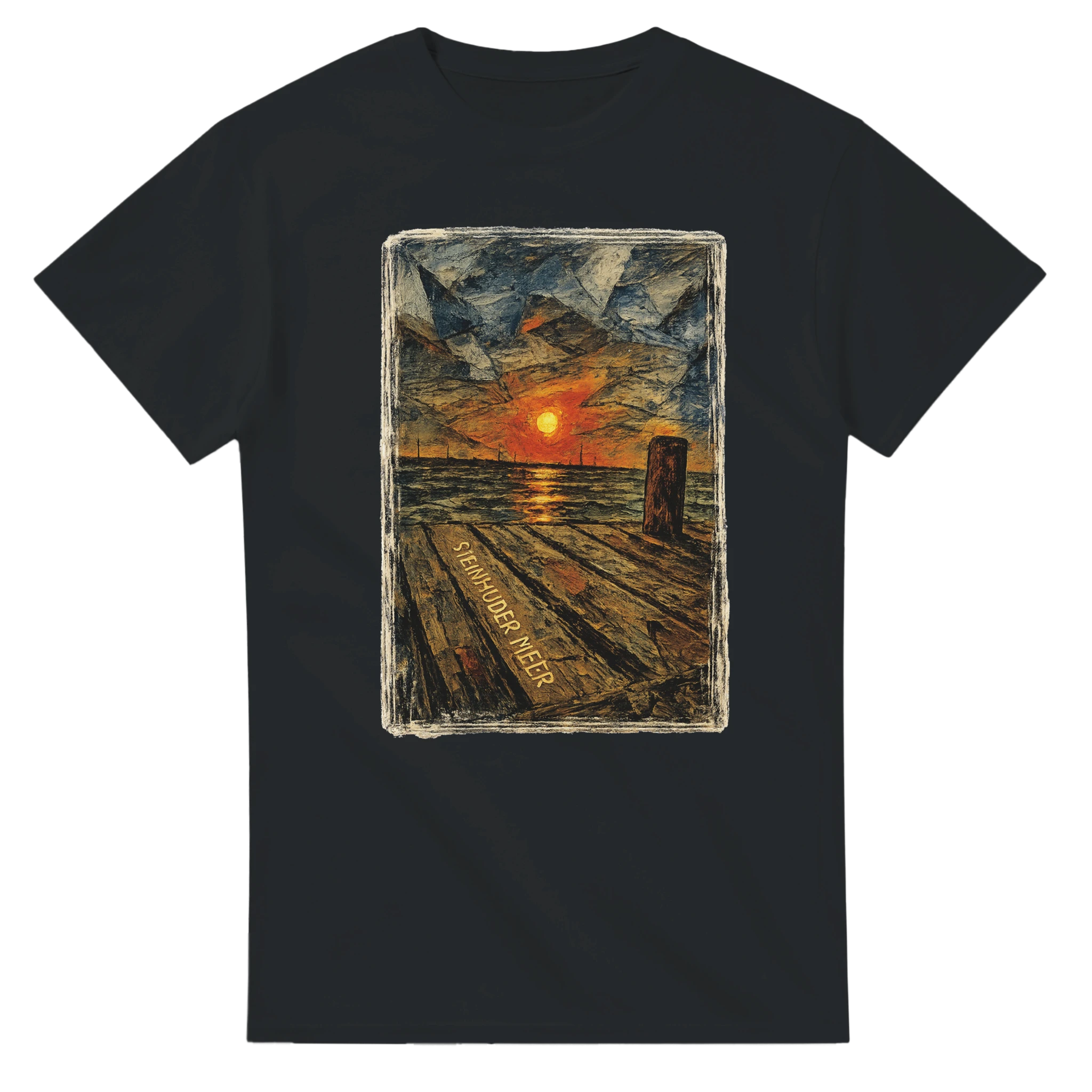 T-Shirt in Weiß mit Motiv „Steinhuder Meer Kunst“