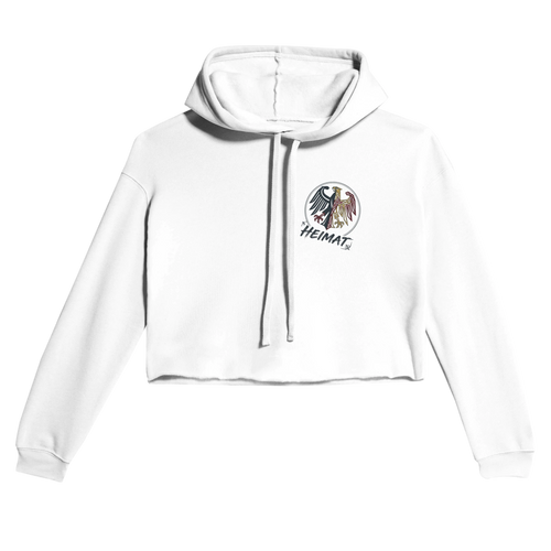 Damen-Hoodie in Weiß mit Motiv „Ich bin einmal rum“