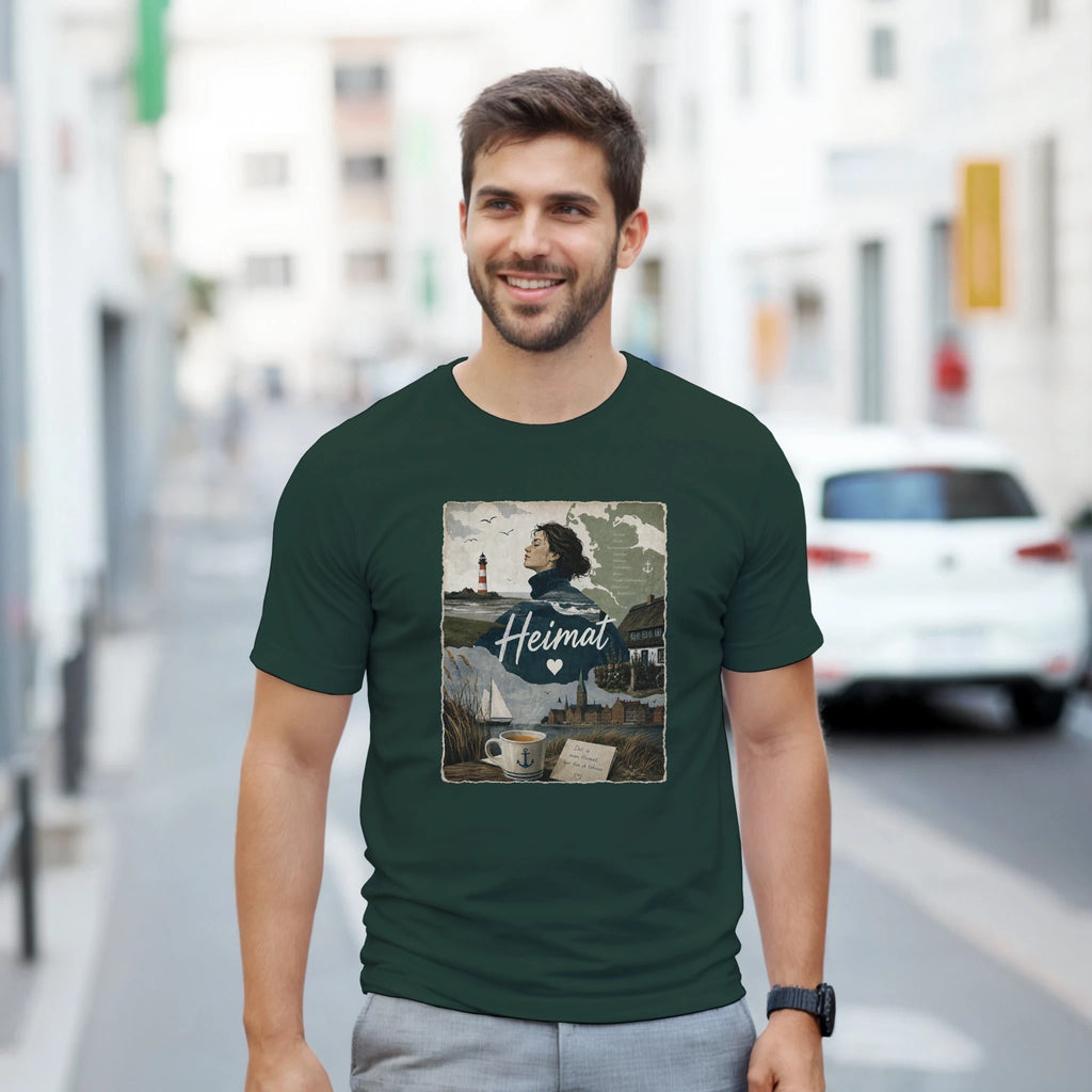 T-Shirt in Sand mit Motiv „Heimat mit Herz“