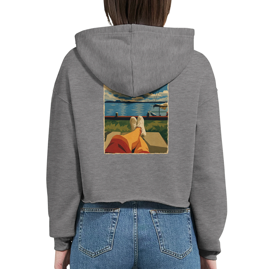 Damen-Hoodie in Weiß mit Motiv „Chillout“