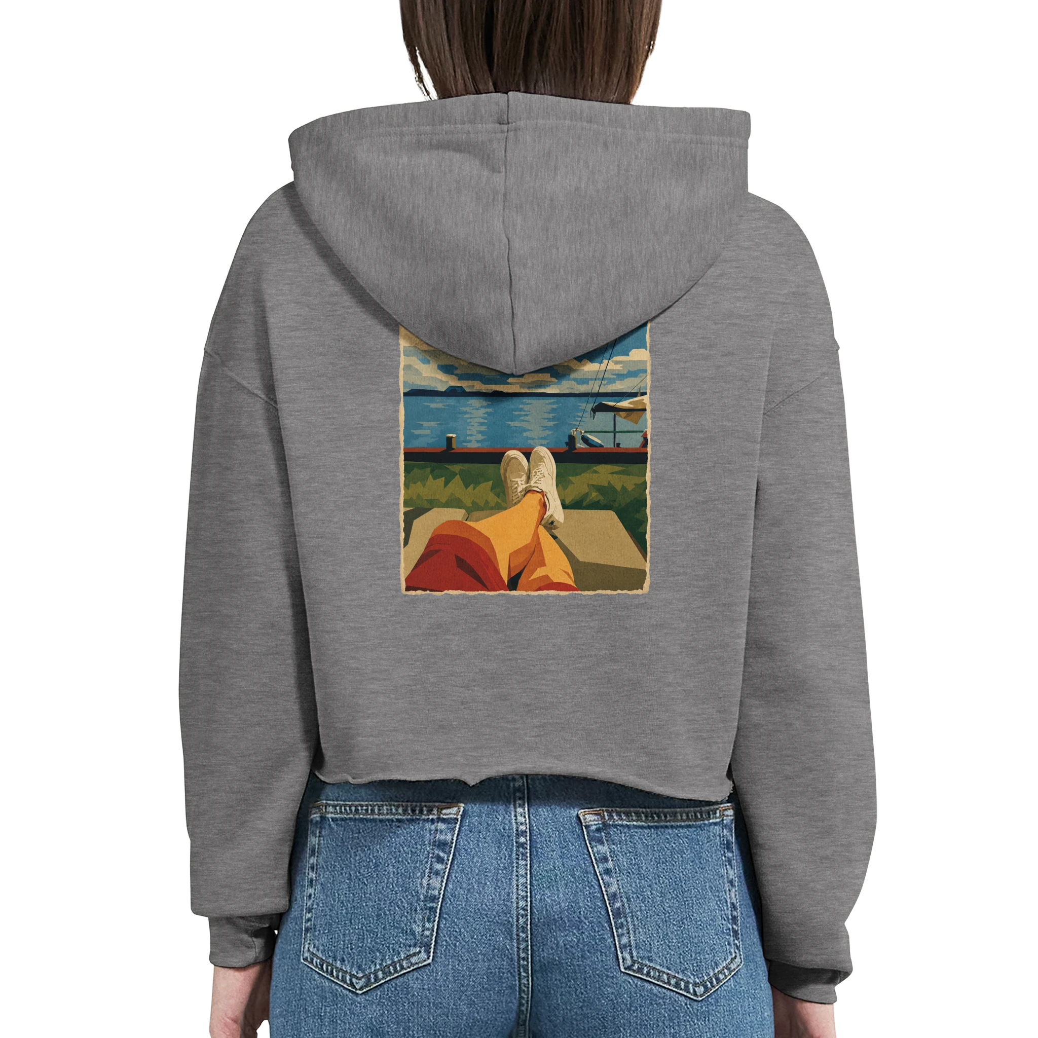 Damen-Hoodie in Weiß mit Motiv „Chillout“