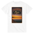T-Shirt in Weiß mit Motiv „Steg an der Planke“