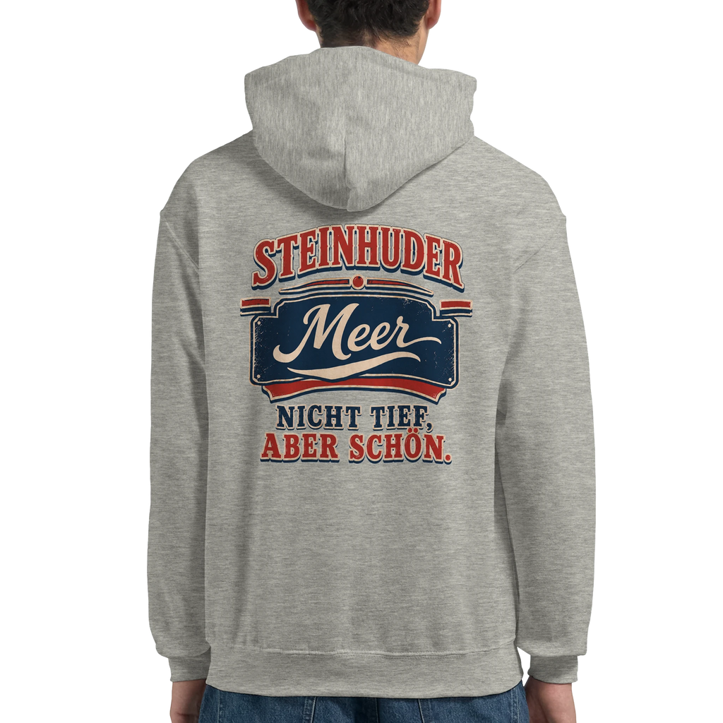 Hoodie in Weiß mit Motiv „Nicht tief, aber schön – HeimatLiebe“