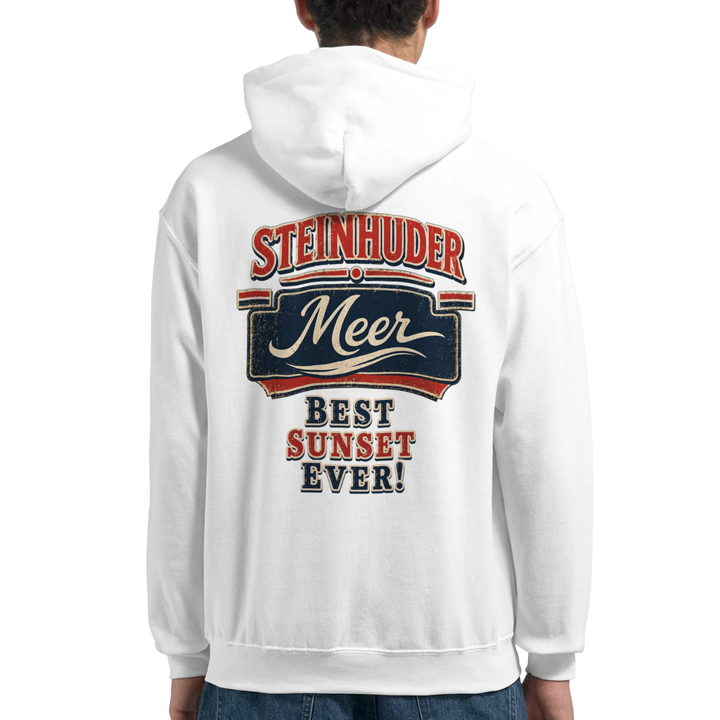 Hoodie in Weiß mit Motiv „Best Sunset ever!“