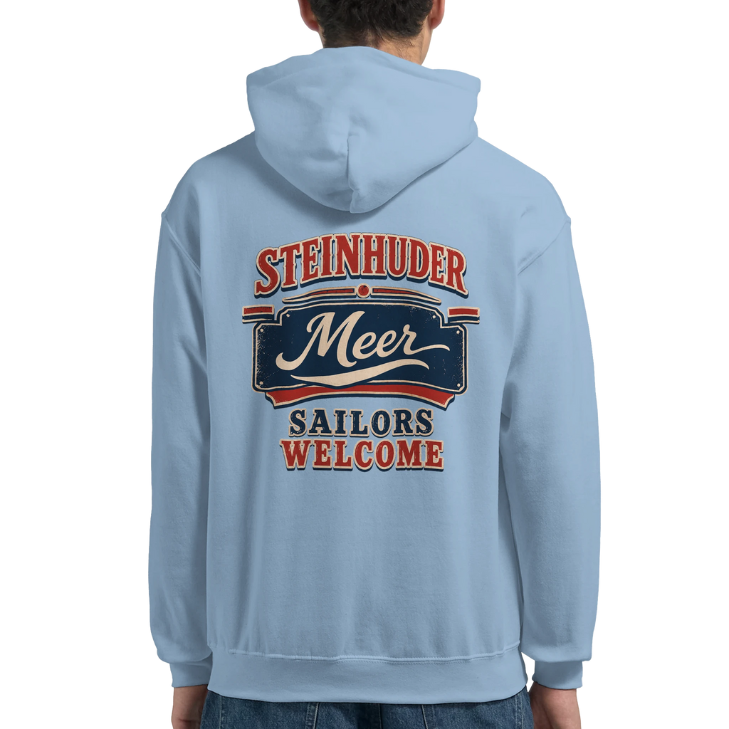 Hoodie in Weiß mit Motiv „Sailors Welcome“