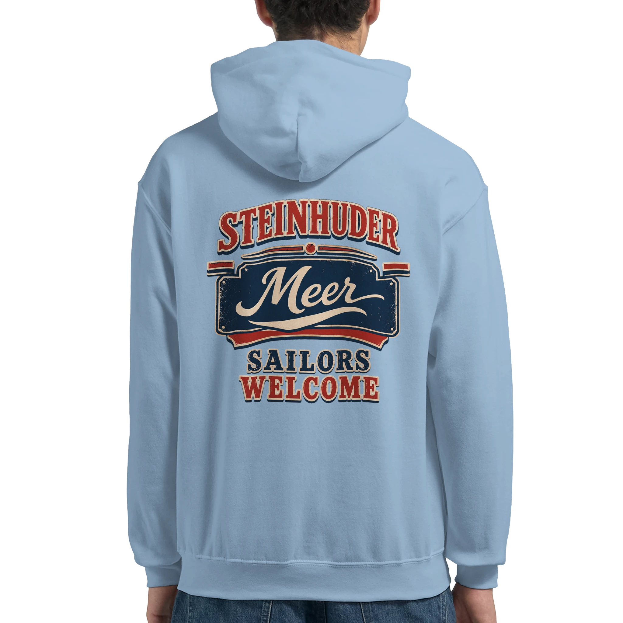 Hoodie in Weiß mit Motiv „Sailors Welcome“