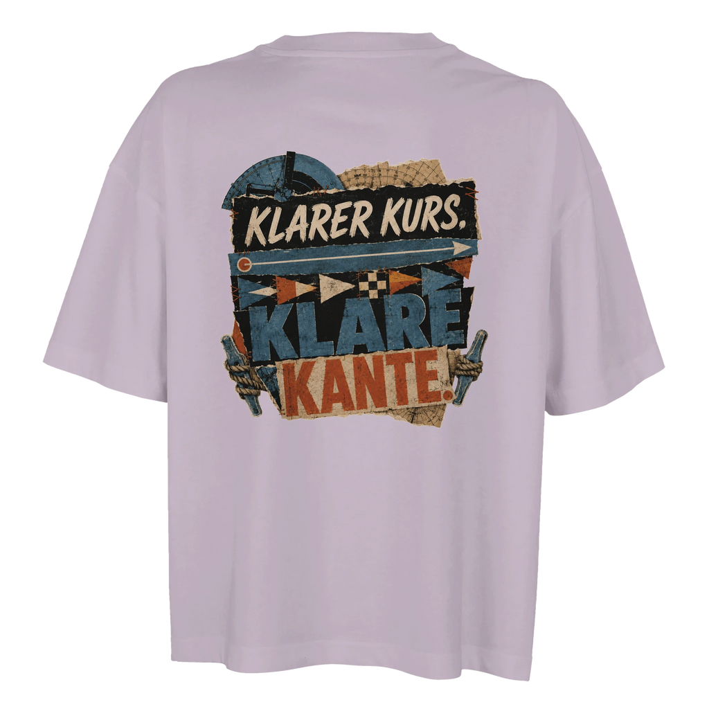 Damen-T-Shirt in Hellgelb mit Motiv „Klarer Kurs. Klare Kante.“