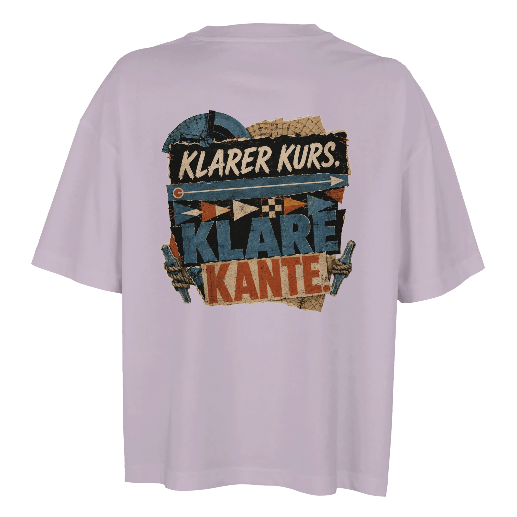 Damen-T-Shirt in Hellgelb mit Motiv „Klarer Kurs. Klare Kante.“