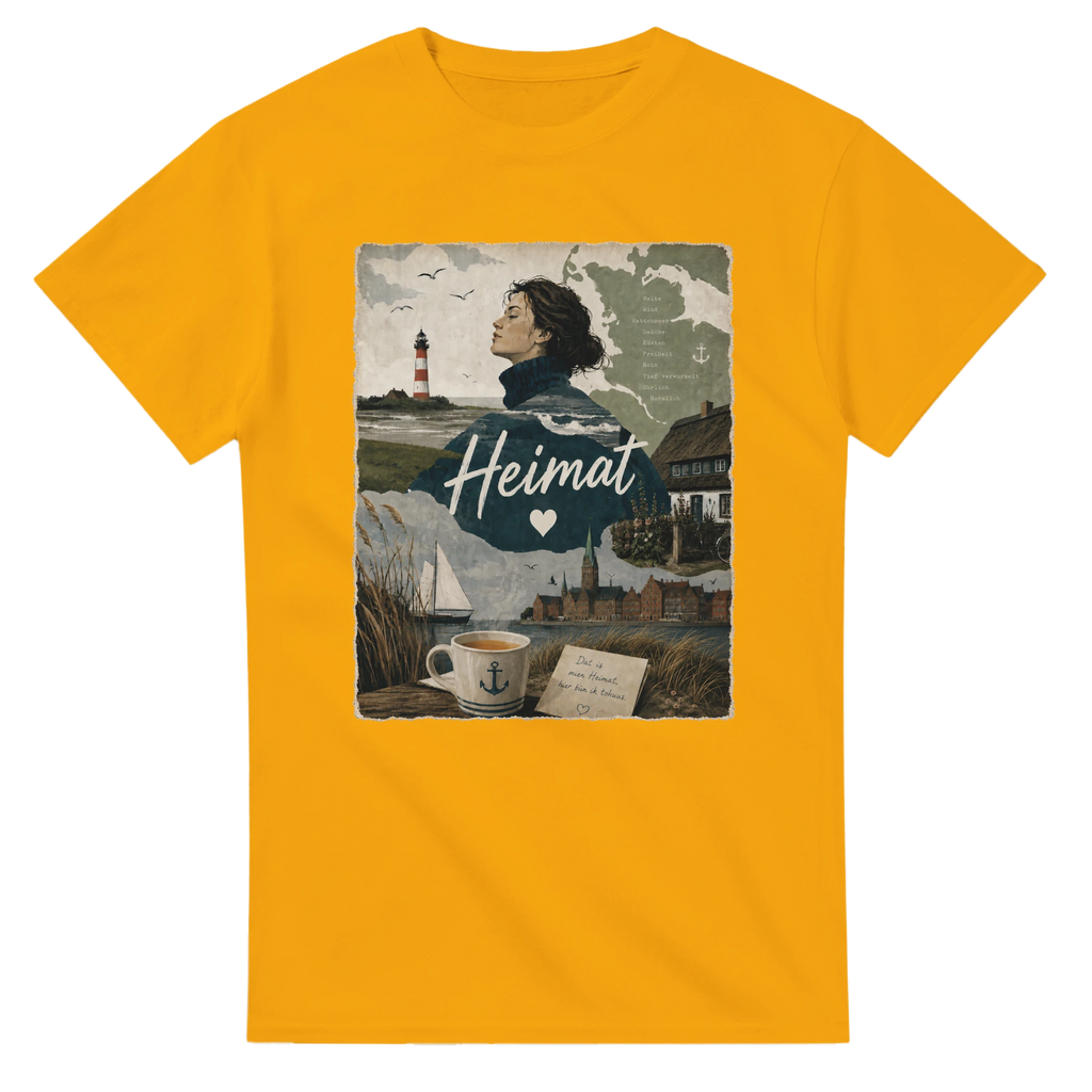 T-Shirt in Weiß mit Motiv „Heimat mit Herz“