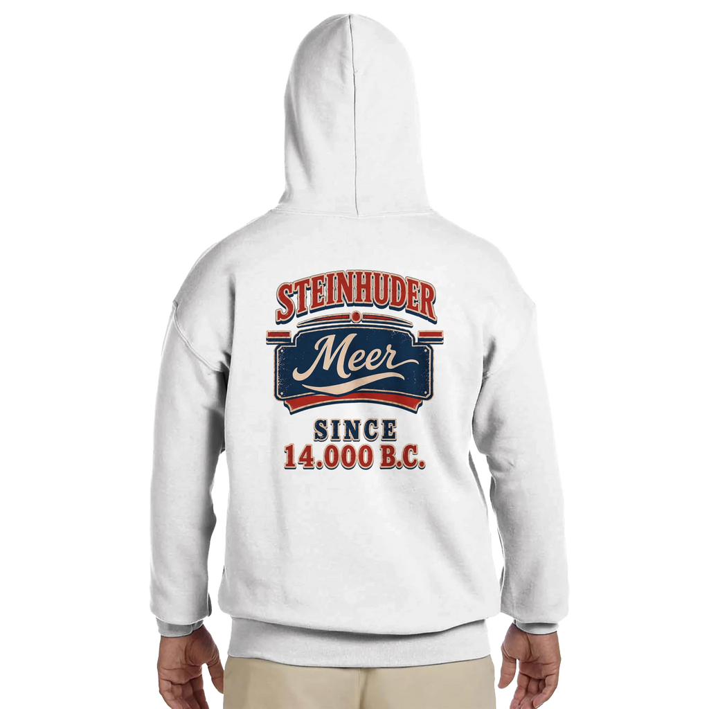 Hoodie in Aschgrau mit Motiv „Since 14.000 B.C.“