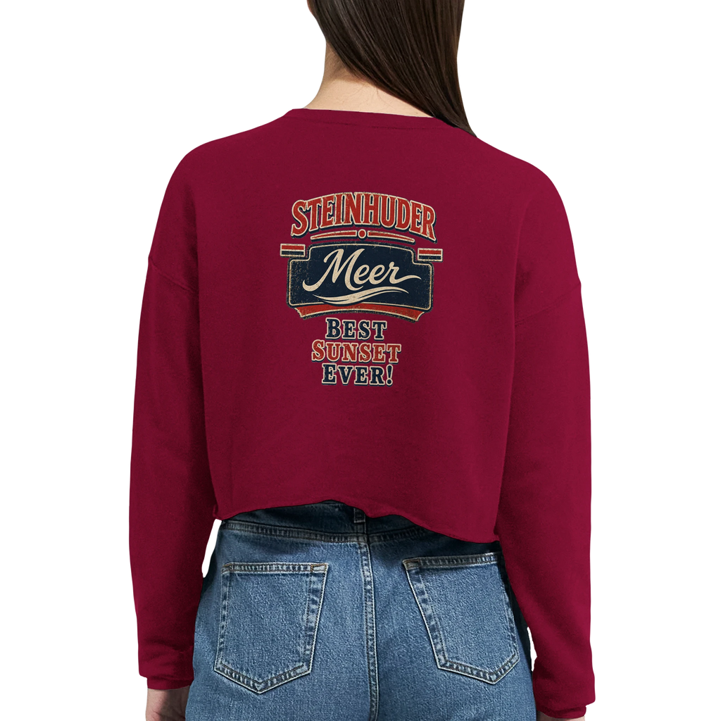 Damen-Pullover in Staubblau mit Motiv „Best Sunset ever!“