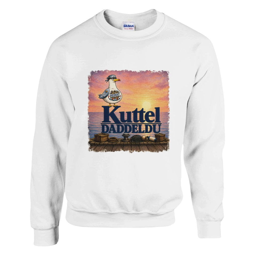 Pullover in Weiß mit Motiv „Kuttel Daddeldu“