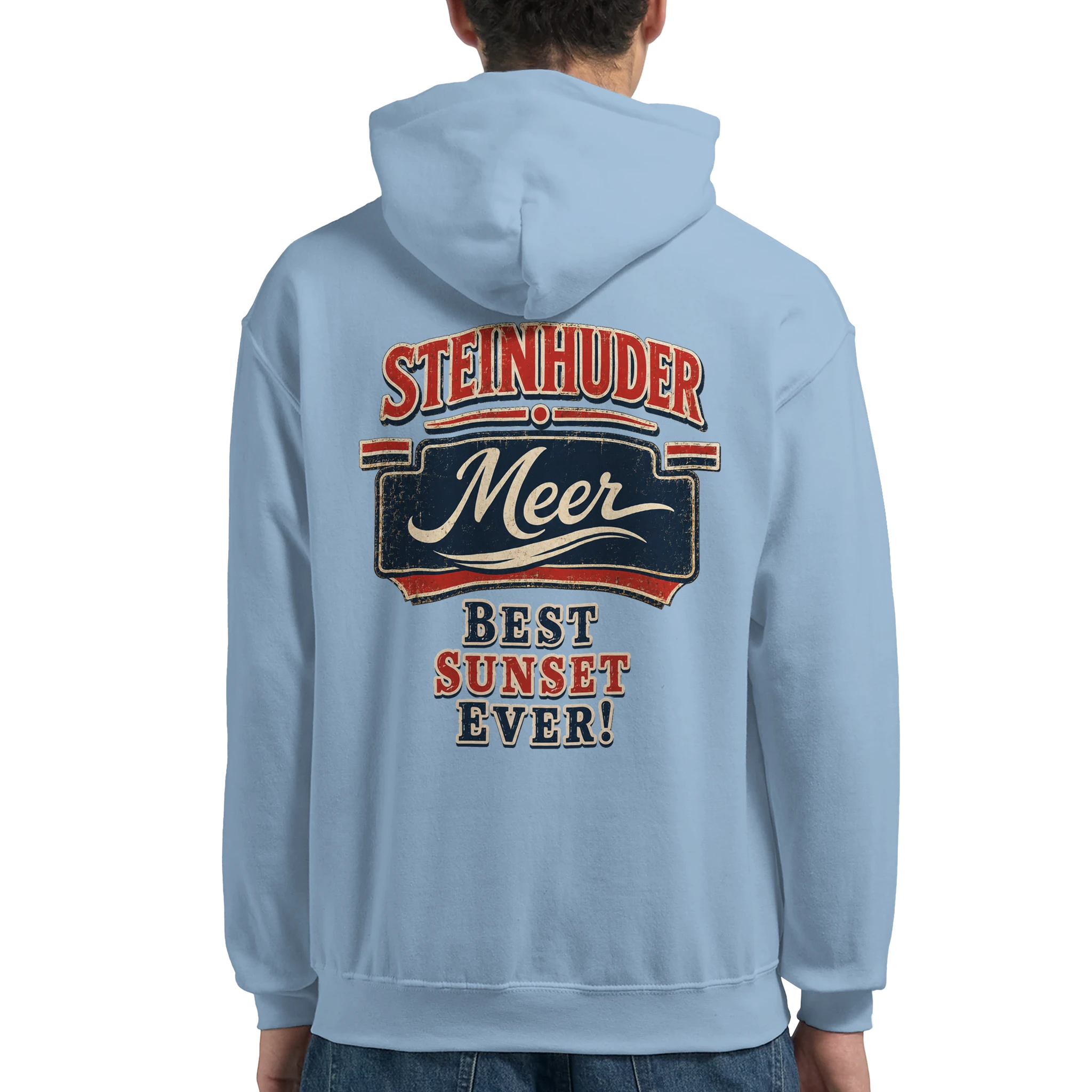 Hoodie in Weiß mit Motiv „Best Sunset ever!“