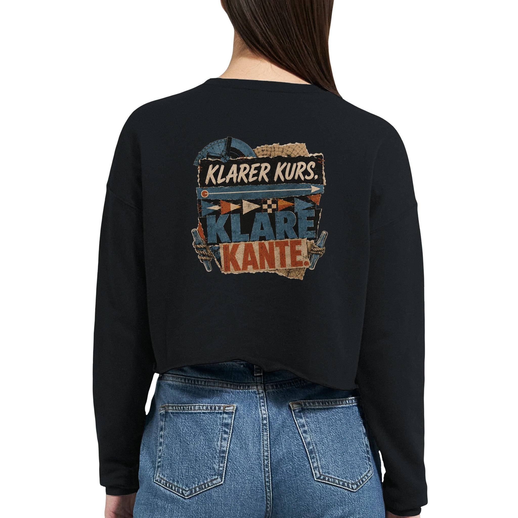 Damen-Pullover in Mauve mit Motiv „Klarer Kurs. Klare Kante.“