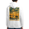 Hoodie in Weiß mit Motiv „Segler am Steinhuder Meer beim Sunset“