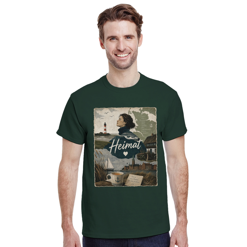T-Shirt in Sand mit Motiv „Heimat mit Herz“
