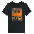 Damen-T-Shirt in Zitronengelb mit Motiv „Familie am Steinhuder Meer beim Sunset“